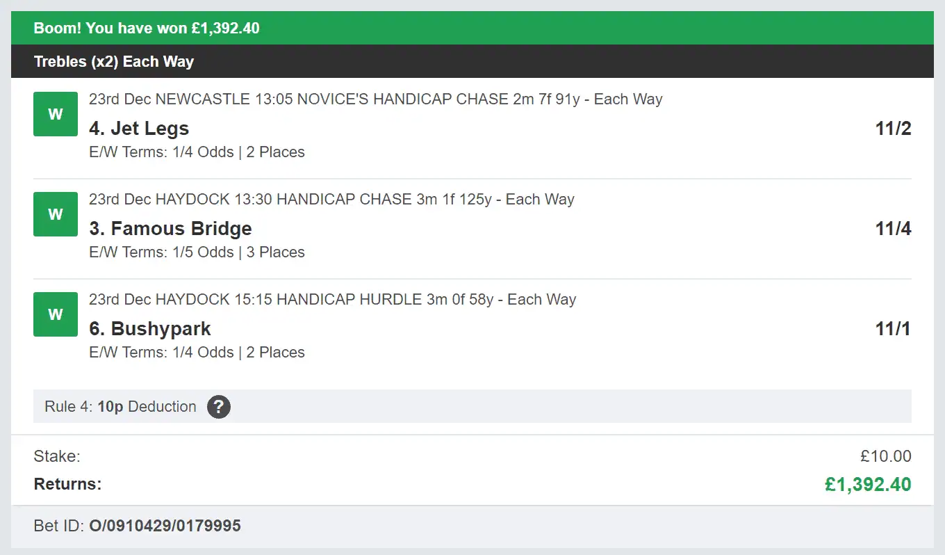 Bigtime Racer - Winner - Multi - 2023-12-23