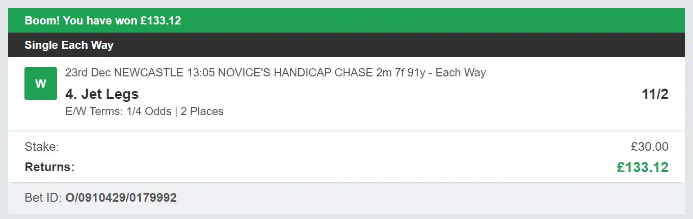 Bigtime Racer - Winner 1 - 2023-12-23